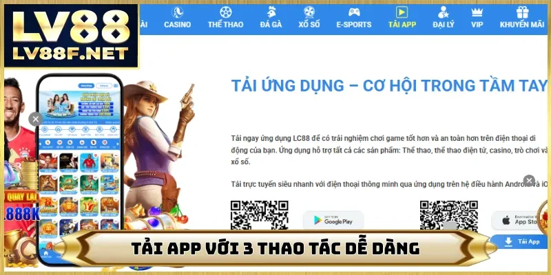 Tải app với 3 thao tác dễ dàng