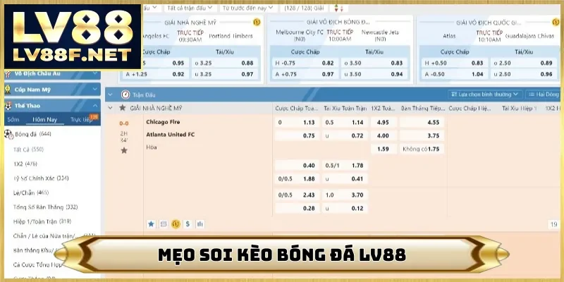 Mẹo soi kèo bóng đá LV88