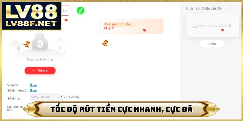 Tốc độ rút tiền cực nhanh, cực đã